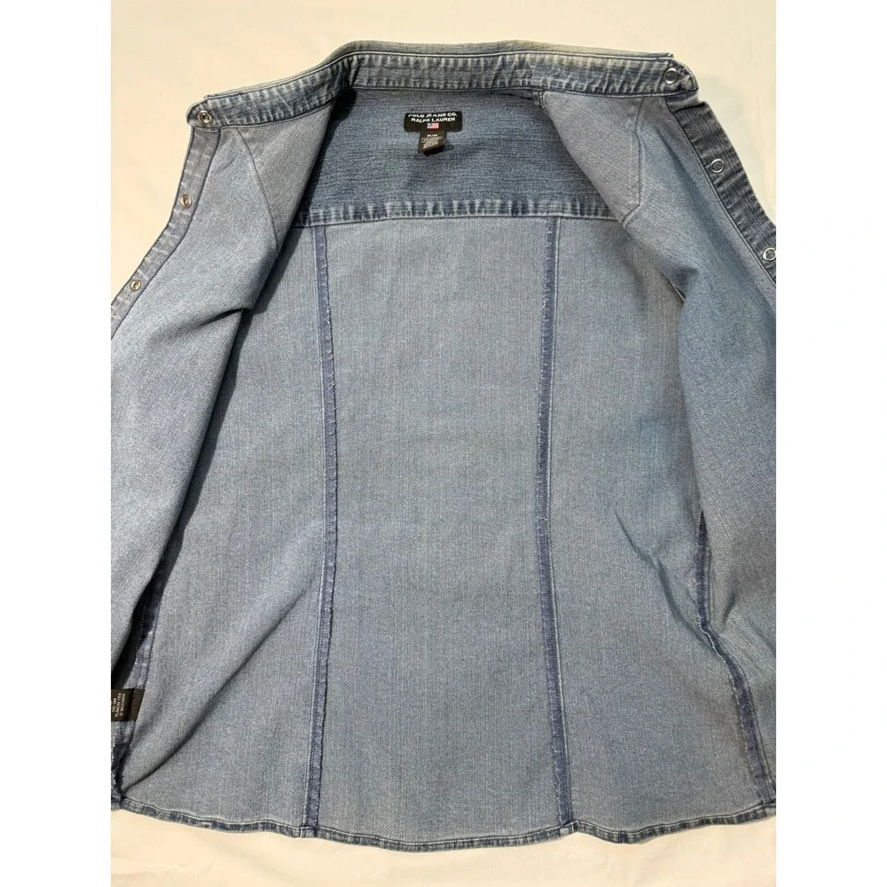 Polo Jeans Co. Ralph Lauren Women's Denim Sleeveless Western Shirt – Medium